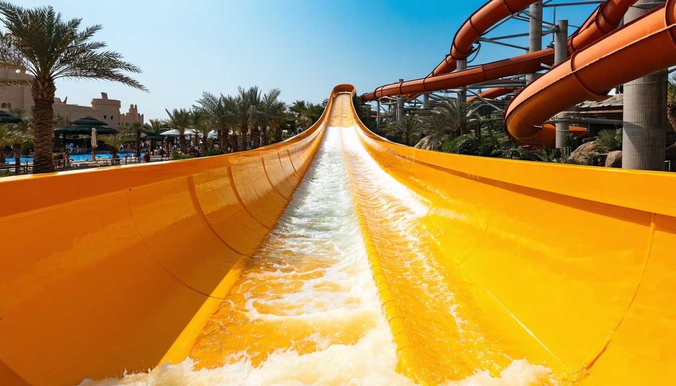 Thrilling water slides at Aquaventure World Dubai